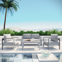 Load image into Gallery viewer, Shore 6 Piece Outdoor Patio Aluminum Sectional Sofa Set by Modway