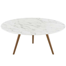 Load image into Gallery viewer, Lippa 36" Round Faux Marble Coffee Table with Tripod Base by Modway