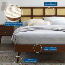 Load image into Gallery viewer, Sidney Cane and Wood Queen Platform Bed With Splayed Legs by Modway