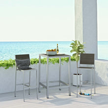 Load image into Gallery viewer, Shore 3 Piece Outdoor Patio Aluminum Pub Set by Modway