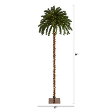 Load image into Gallery viewer, 7' Christmas Palm Artificial Tree with 300 White Warm LED Lights