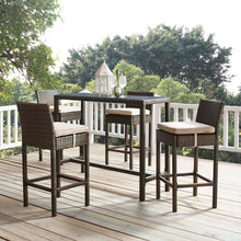 Load image into Gallery viewer, Conduit Outdoor Patio Wicker Rattan Bar Stool Set of 4 by Modway