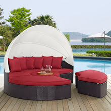 Load image into Gallery viewer, Convene Outdoor Patio Wicker Rattan Canopy Sectional Daybed by Modway