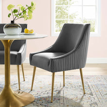 Load image into Gallery viewer, Discern Pleated Back Upholstered Performance Velvet Dining Chair by Modway