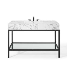Load image into Gallery viewer, Kingsley 50" Black Stainless Steel Bathroom Vanity by Modway