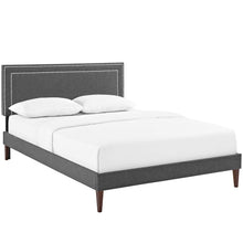 Load image into Gallery viewer, Virginia Fabric Full Platform Bed with Squared Tapered Legs by Modway
