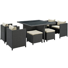 Load image into Gallery viewer, Sojourn 9 Piece Outdoor Patio Sunbrella¨ Dining Set by Modway