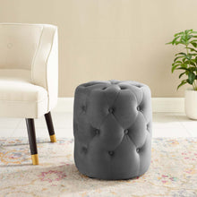 Load image into Gallery viewer, Amour Tufted Button Round Performance Velvet Ottoman by Modway