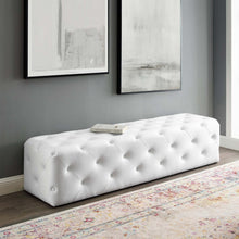 Load image into Gallery viewer, Amour 72" Tufted Button Entryway Faux Leather Bench by Modway