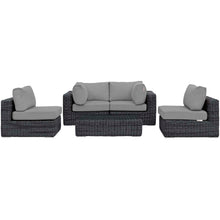 Load image into Gallery viewer, Summon 5 Piece Outdoor Patio Sunbrella¨ Sectional Set by Modway