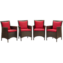 Load image into Gallery viewer, Conduit Outdoor Patio Wicker Rattan Dining Armchair Set of 4 by Modway