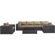 Load image into Gallery viewer, Convene 7 Piece Outdoor Patio Sectional Set by Modway