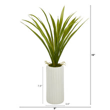 Load image into Gallery viewer, 19" Grass Artificial Plant in White Planter