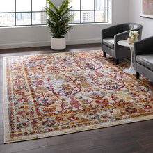 Load image into Gallery viewer, Entourage Jessa Distressed Vintage Floral Lattice 8x10 Area Rug by Modway