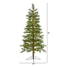 Load image into Gallery viewer, 6.5' Fairbanks Fir Artificial Christmas Tree w/250 Clear Warm LED Lights
