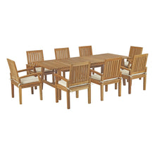 Load image into Gallery viewer, Marina 9 Piece Outdoor Patio Teak Dining Set by Modway