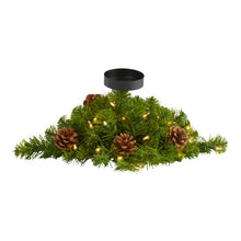 Load image into Gallery viewer, 16" Christmas Pine Candelabrum with 35 Lights and Pine Cones