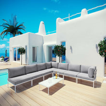 Load image into Gallery viewer, Harmony 8 Piece Outdoor Patio Aluminum Sectional Sofa Set by Modway