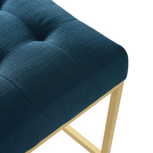 Load image into Gallery viewer, Privy Gold Stainless Steel Upholstered Fabric Bar Stool by Modway