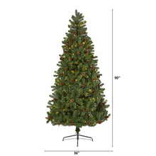 Load image into Gallery viewer, 7.5' Rocky Mountain Spruce Artificial Christmas Tree w/ Pinecones