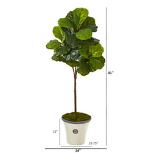 Load image into Gallery viewer, 61" Fiddle Leaf Artificial Tree in Planter (Real Touch)