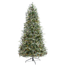 Load image into Gallery viewer, 7.5' Snowed Tipped Clermont Mixed Pine Artificial Christmas Tree