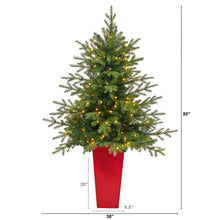 Load image into Gallery viewer, 5' Swedish Fir Artificial Christmas Tree w/ 160 Warm White LED Lights