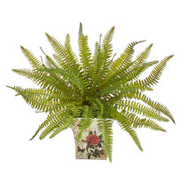 Load image into Gallery viewer, 11" Fern Artificial Plant in Floral Planter