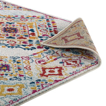 Load image into Gallery viewer, Entourage Khalida Distressed Vintage Floral Lattice 5x8 Area Rug by Modway
