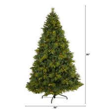 Load image into Gallery viewer, 7.5' North Carolina Mixed Pine Artificial Christmas Tree w/ 470 Warm White LED
