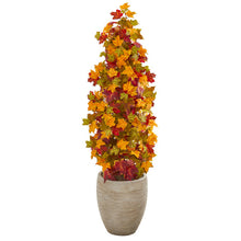 Load image into Gallery viewer, 42" Autumn Maple Artificial Tree in Sand Colored Planter