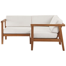 Load image into Gallery viewer, Bayport 3-Piece Outdoor Patio Teak Wood Sectional Sofa Set by Modway