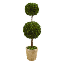 Load image into Gallery viewer, 4' Preserved Boxwood Double Ball Topiary Tree in Planter