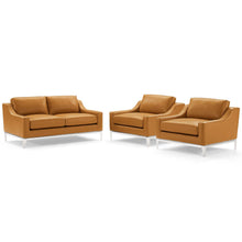 Load image into Gallery viewer, Harness 3 Piece Stainless Steel Base Leather Set by Modway
