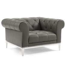 Load image into Gallery viewer, Idyll Tufted Button Upholstered Leather Chesterfield Armchair by Modway
