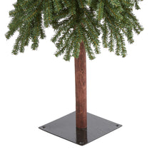 Load image into Gallery viewer, 7' Gr& Alpine Artificial Christmas Tree w/950 Bendable Branches on Natural Trunk