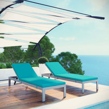Load image into Gallery viewer, Shore Outdoor Patio Aluminum Chaise with Cushions Set of 2 by Modway