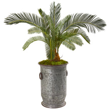 Load image into Gallery viewer, 36" Cycas Artificial Plant in Vintage Metal Planter