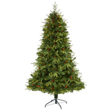 Load image into Gallery viewer, 7' Wellington Spruce 'Natural Look' Artificial Christmas Tree w/ 400 Clear LED