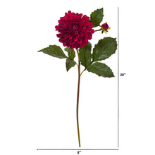 Load image into Gallery viewer, 20" Dahlia Artificial Flower (Set of 6)