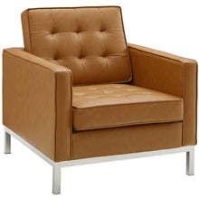 Load image into Gallery viewer, Loft Tufted Upholstered Faux Leather Loveseat and Armchair Set by Modway
