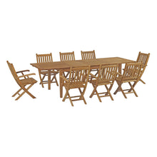 Load image into Gallery viewer, Marina 9 Piece Outdoor Patio Teak Dining Set by Modway