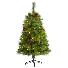 Load image into Gallery viewer, 4' Montana Mixed Pine Artificial Christmas Tree w/ Pine Cones, Berries