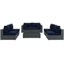 Load image into Gallery viewer, Sojourn 7 Piece Outdoor Patio Sunbrella¨ Sectional Set by Modway