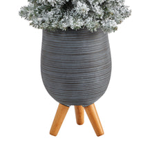 Load image into Gallery viewer, 3.5' Flocked Pencil Artificial Christmas Tree w/ 50 Clear Lights & 132 Bendable