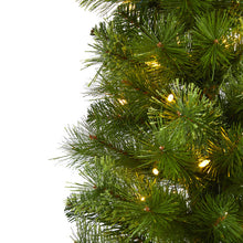 Load image into Gallery viewer, 7' Green Pencil Artificial Christmas Tree with 150 Clear LED Lights