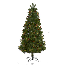 Load image into Gallery viewer, 6' Rocky Mountain Spruce Artificial Christmas Tree w/ Pinecones