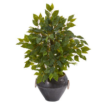 Load image into Gallery viewer, 18" Mini Ficus Artificial Tree in Metal Bowl