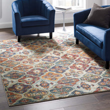 Load image into Gallery viewer, Tribute Azalea Distressed Vintage Floral Lattice 5x8 Area Rug by Modway