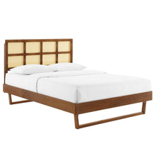Load image into Gallery viewer, Sidney Cane and Wood Queen Platform Bed With Angular Legs by Modway
